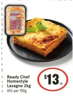 IGA Ready Chef Homestyle Lasagne 2kg offer