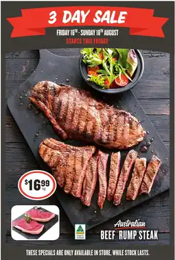 IGA Australian BEEF RUMP STEAK offer