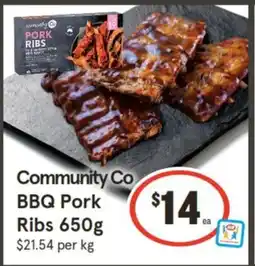 Community Co BBQ Pork Ribs 650g