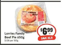 IGA Lorries Family Beef Pie 650g offer