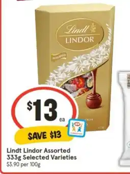 IGA Lindt Lindor Assorted 333g Selected Varieties offer