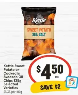 IGA Kettle Sweet Potato or Cooked in Avocado Oil Chips offer