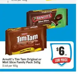 IGA Arnott's Tim Tam Original or Mint Slice Family Pack 365g offer