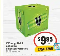 IGA V Energy Drink 6x330mL offer