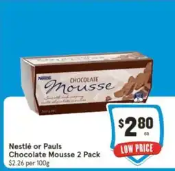 IGA Nestlé or Pauls Chocolate Mousse 2 Pack offer