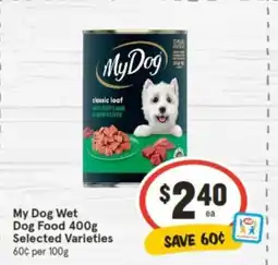 IGA My Dog Wet Dog Food 400g Selected Varieties offer