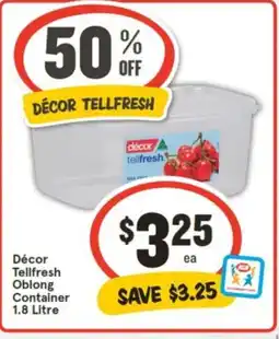 IGA Décor Tellfresh Oblong Container 1.8 Litre offer