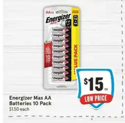 IGA Energizer Max AA offer