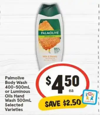 IGA Palmolive Body Wash 400-500mL offer