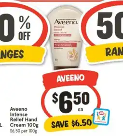 IGA Aveeno Intense Relief Hand Cream 100g offer