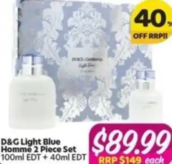 D&G Light Blue Homme 2 Piece Set 100 ml