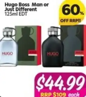 Your Discount Chemist Hugo Boss Man Or Just Different 125ml offer