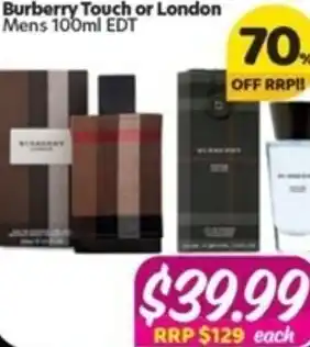 Your Discount Chemist Burberry Touch Or London Mens 100 ml offer