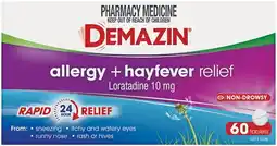 Pharmacy Best Buys Demazin Allergy + Hayfever Relief 60 Tablets offer