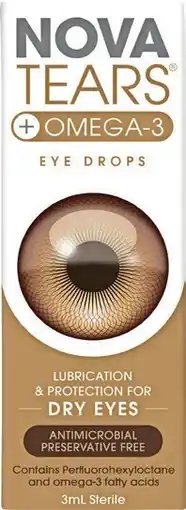Pharmacy Best Buys NovaTears +Omega-3 Eye Drops 3mL offer
