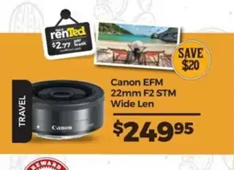 Teds Cameras Canon - EFM 22mm F2 STM Wide Len offer
