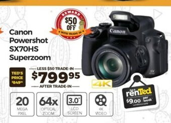 Teds Cameras Canon - Powershot SX70HS Superzoom offer