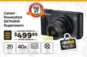 Teds Cameras Canon - Powershot SX740HS Superzoom offer
