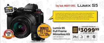 Teds Cameras Lumix - S5 Full Frame Mirrorless Kit offer