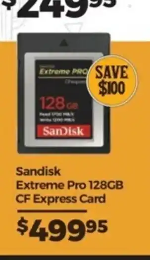 Teds Cameras Sandisk - Extreme Pro 128 GB CF Express Card offer