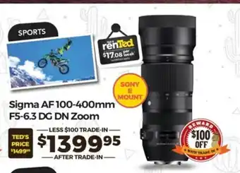 Teds Cameras Sigma AF100-400mm F5-6.3 DG DN Zoom offer