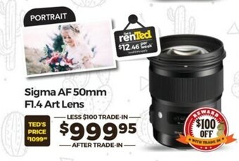 Teds Cameras Sigma - AF 50mm F1.4 Art Lens offer