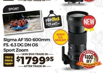 Teds Cameras Sigma - AF 150-600mm F5-6.3 DG DN OS Sport Zoom offer
