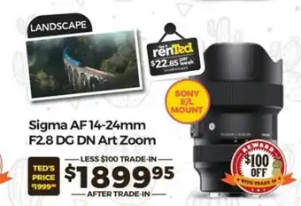 Teds Cameras Sigma - AF 14-24 mm F2.8 DG DN Art Zoom offer