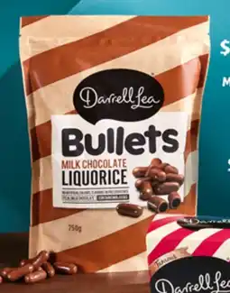 ALDI Darrell Lea Milk Chocolate Liquorice Bullets 750g offer