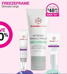 Priceline FREEZEFRAME Skincare range WRINKLE FREEZE offer