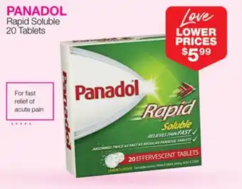 Priceline PANADOL Rapid Soluble 20 Tablets offer