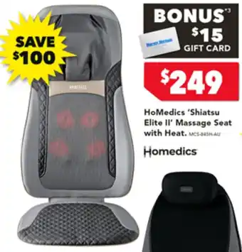 Harvey Norman HoMedics Shiatsu Elite II' Massage Seat with Heat offer