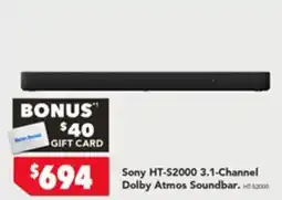 Harvey Norman Sony HT-S2000 3.1-Channel Dolby Atmos Soundbar offer