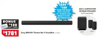 Harvey Norman Sony BRAVIA Theatre Bar 9 Soundbar offer