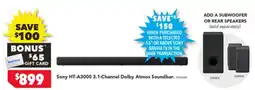 Harvey Norman Sony HT-A3000 3.1-Channel Dolby Atmos Soundbar offer