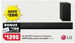 Harvey Norman LG SG10TY G Series 3.1-Channel 420W Dolby Atmos Soundbar offer