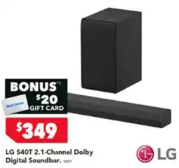 Harvey Norman LG LG S40T 2.1-Channel Dolby Digital Soundbar offer