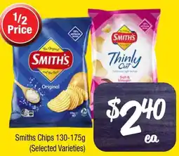 Farmer Jack's Smiths Chips 130-175g offer