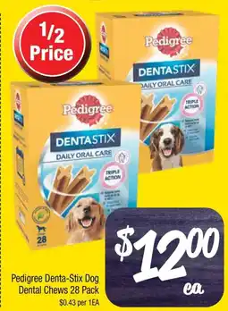 Farmer Jack's Pedigree Denta-Stix Dog Dental Chews 28 Pack offer