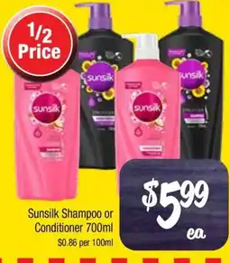 Farmer Jack's Sunsilk Shampoo or Conditioner 700ml offer