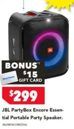 Harvey Norman JBL PartyBox Encore Essential portable party speaker offer