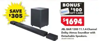 Harvey Norman JBL BAR 1300 11.1.4-Channel Dolby Atmos Soundbar with Detachable Speakers offer