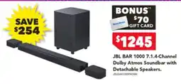 Harvey Norman JBL BAR 1000 7.1.4-Channel Dolby Atmos Soundbar with Detachable Speakers offer