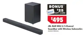 Harvey Norman JBL BAR MK2 2.1-Channel Soundbar with Wireless Subwoofer offer