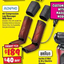 JB Hi-Fi Air Compression Leg Massager With Heat offer