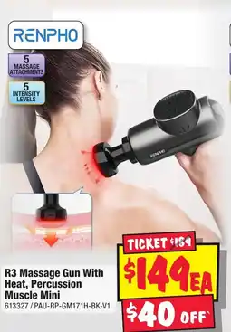 JB Hi-Fi R3 Massage Gun With Heat Percussion Muscle Mini offer
