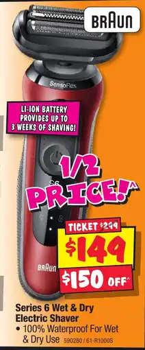 JB Hi-Fi Series 6 Wet & Dry Electric Shaver offer