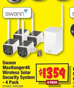 JB Hi-Fi Swann MaxRanger4K Wireless Solar Security System offer