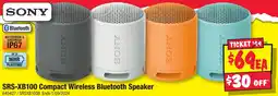 JB Hi-Fi SRS-XB100 Compact Wireless Bluetooth Speaker offer
