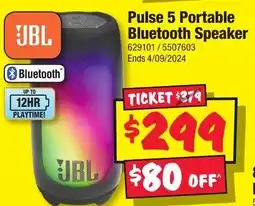 JB Hi-Fi Pulse 5 Portable Bluetooth Speaker offer